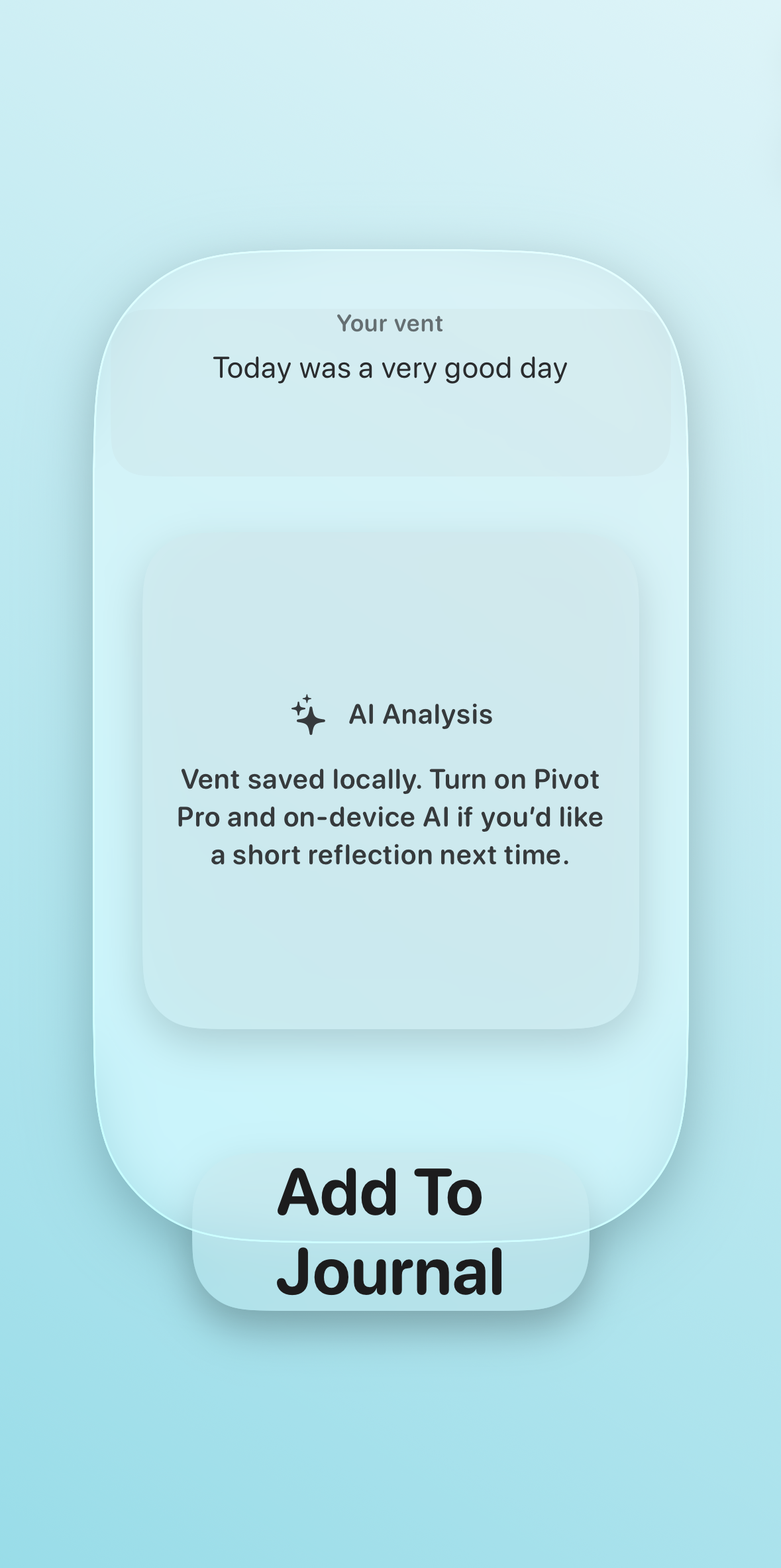 Vent flow with option to add the session and reflection to the journal.