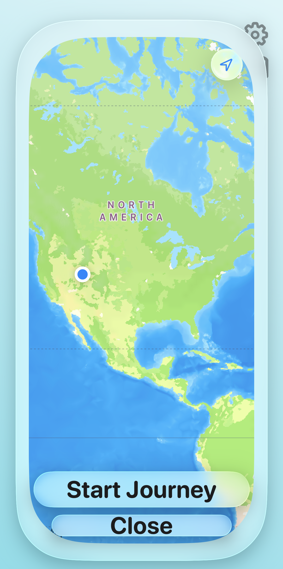Move mode map with a walking route toward a nearby destination.